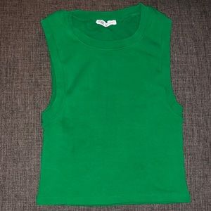 Zara green muscle tank size large